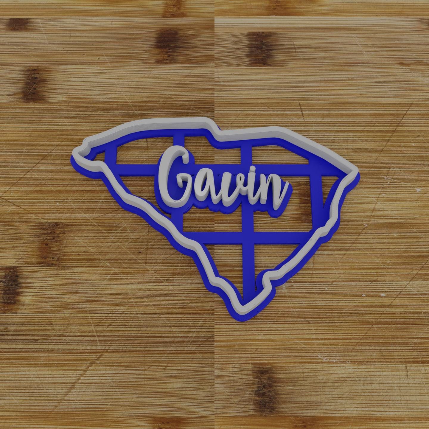 2pc Personalizable South Carolina Cookie Cutter & Stamp | USA | United States Cookie Cutter