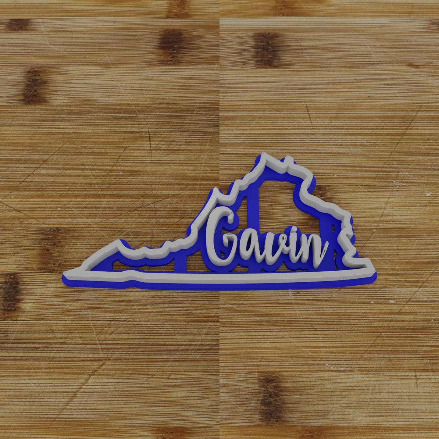 2pc Personalizable Virginia Cookie Cutter & Stamp | USA | United States Cookie Cutter