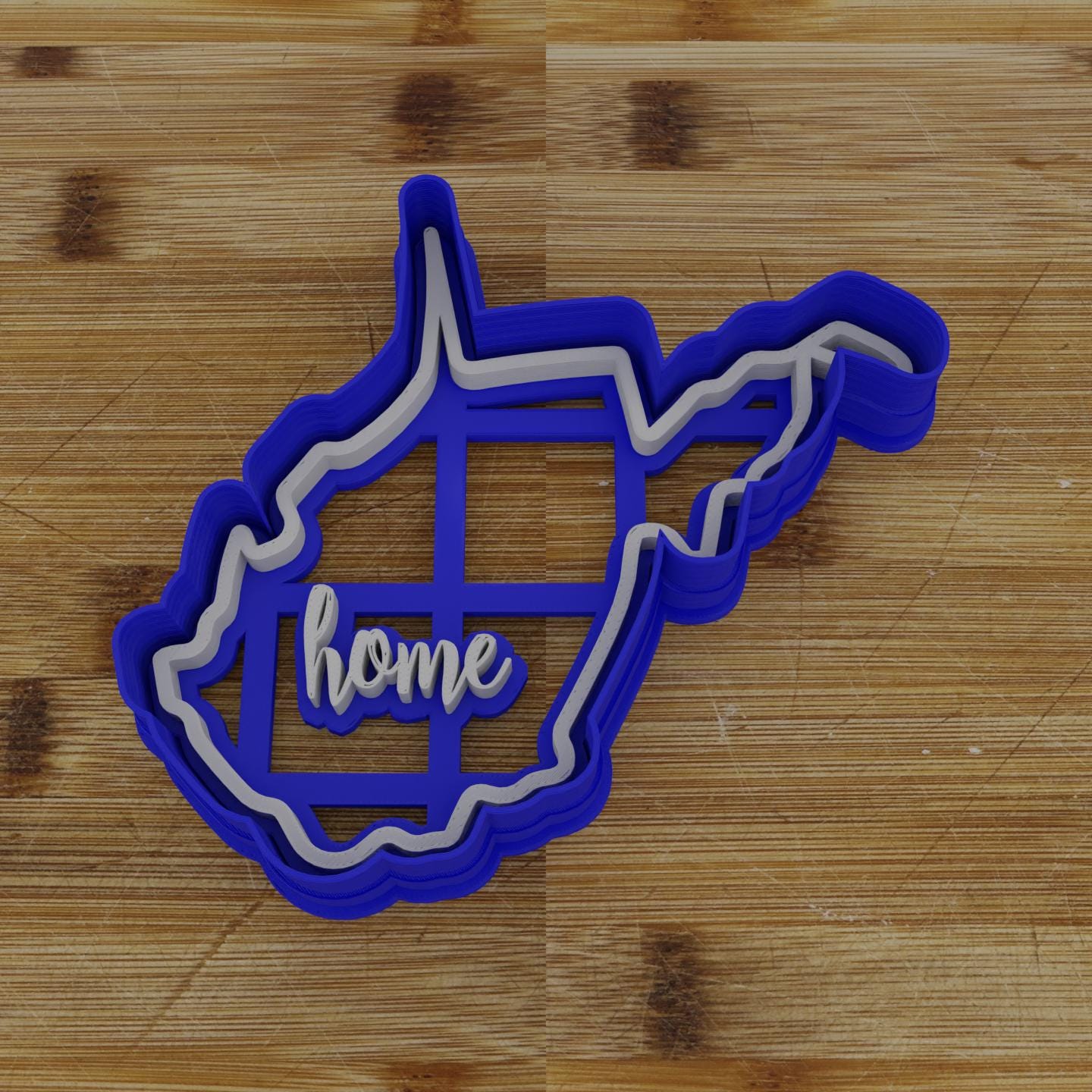 2pc Personalizable West Virginia Cookie Cutter & Stamp | USA | United States Cookie Cutter