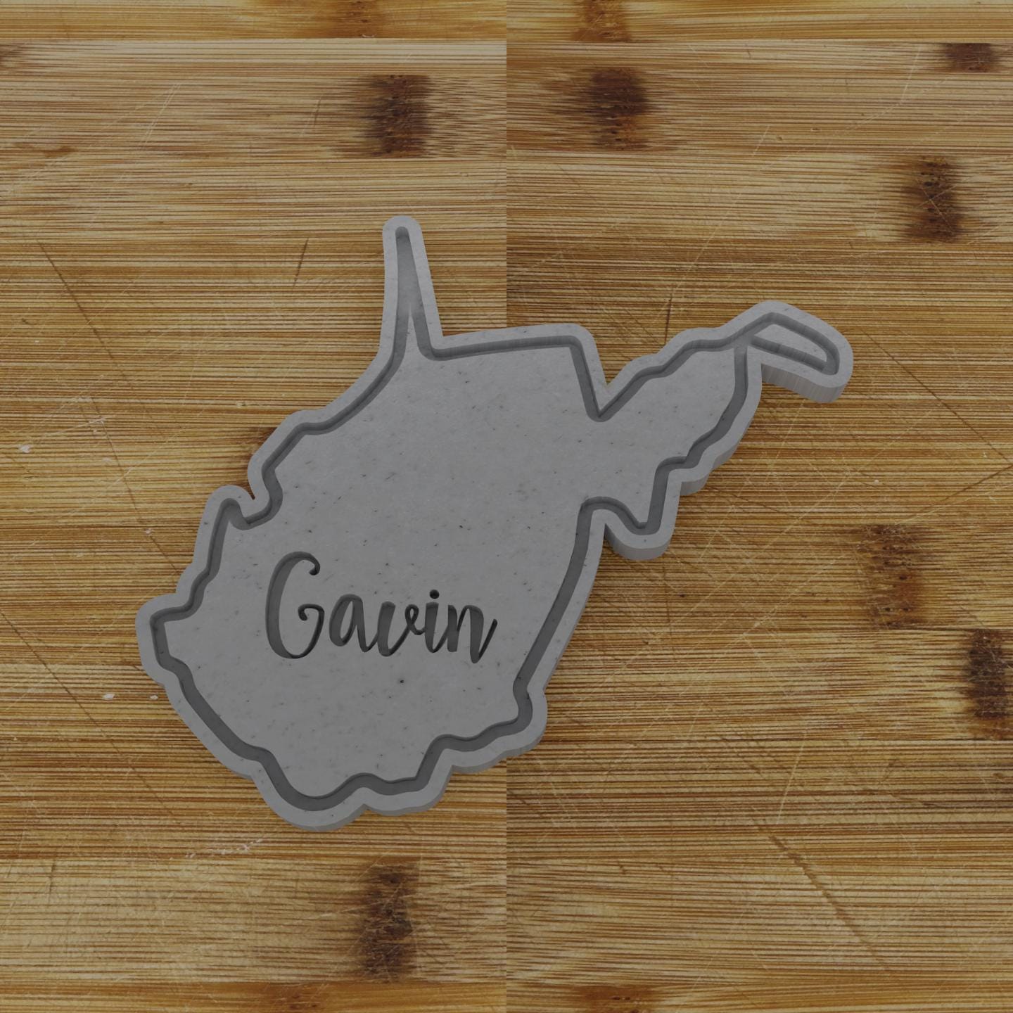 2pc Personalizable West Virginia Cookie Cutter & Stamp | USA | United States Cookie Cutter