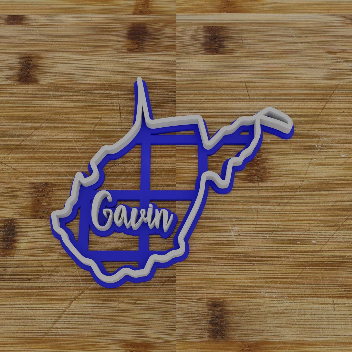 2pc Personalizable West Virginia Cookie Cutter & Stamp | USA | United States Cookie Cutter