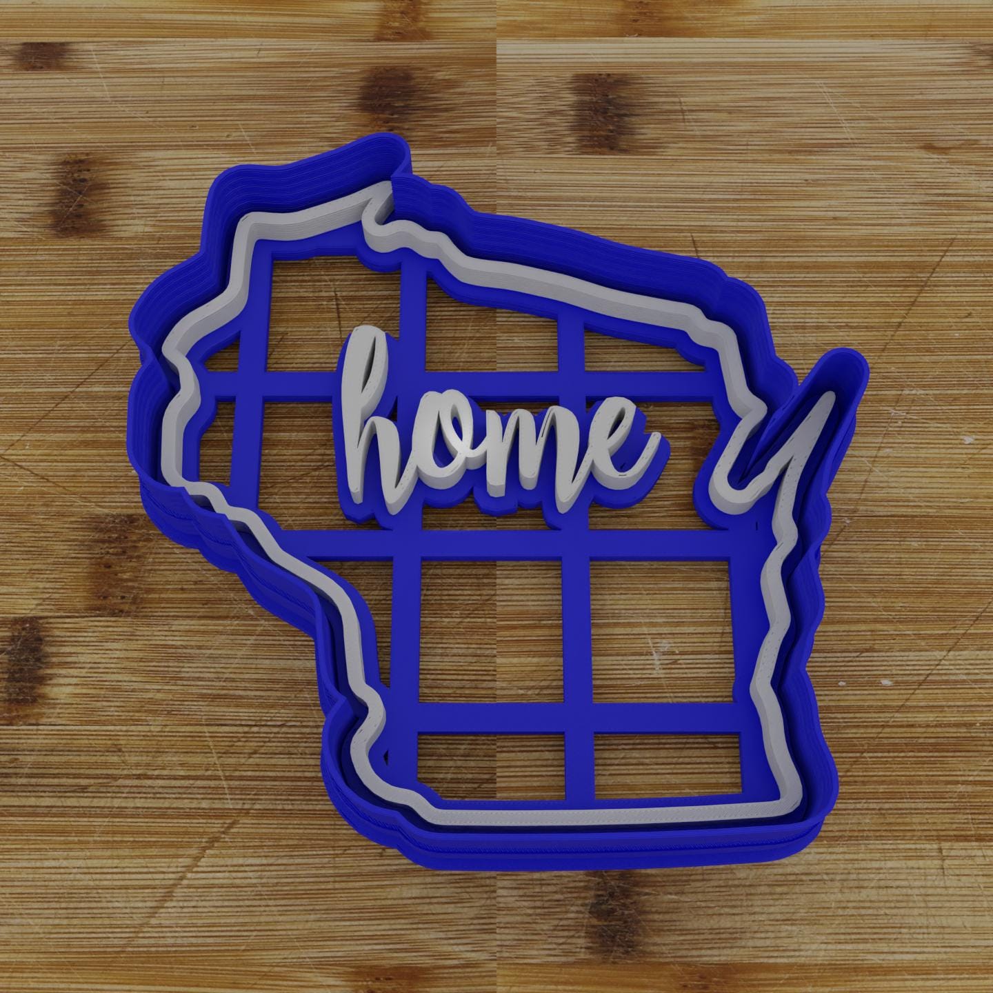 2pc Personalizable Wisconsin Cookie Cutter & Stamp | USA | United States Cookie Cutter