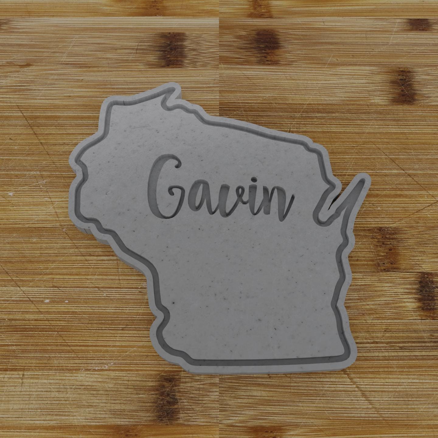 2pc Personalizable Wisconsin Cookie Cutter & Stamp | USA | United States Cookie Cutter