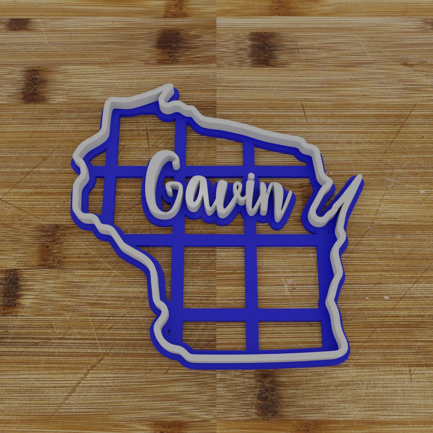 2pc Personalizable Wisconsin Cookie Cutter & Stamp | USA | United States Cookie Cutter