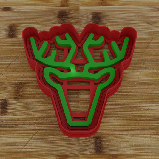 Second Reindeer Head Cookie Cutter | Festive Animal Design | Holiday Cookie Making