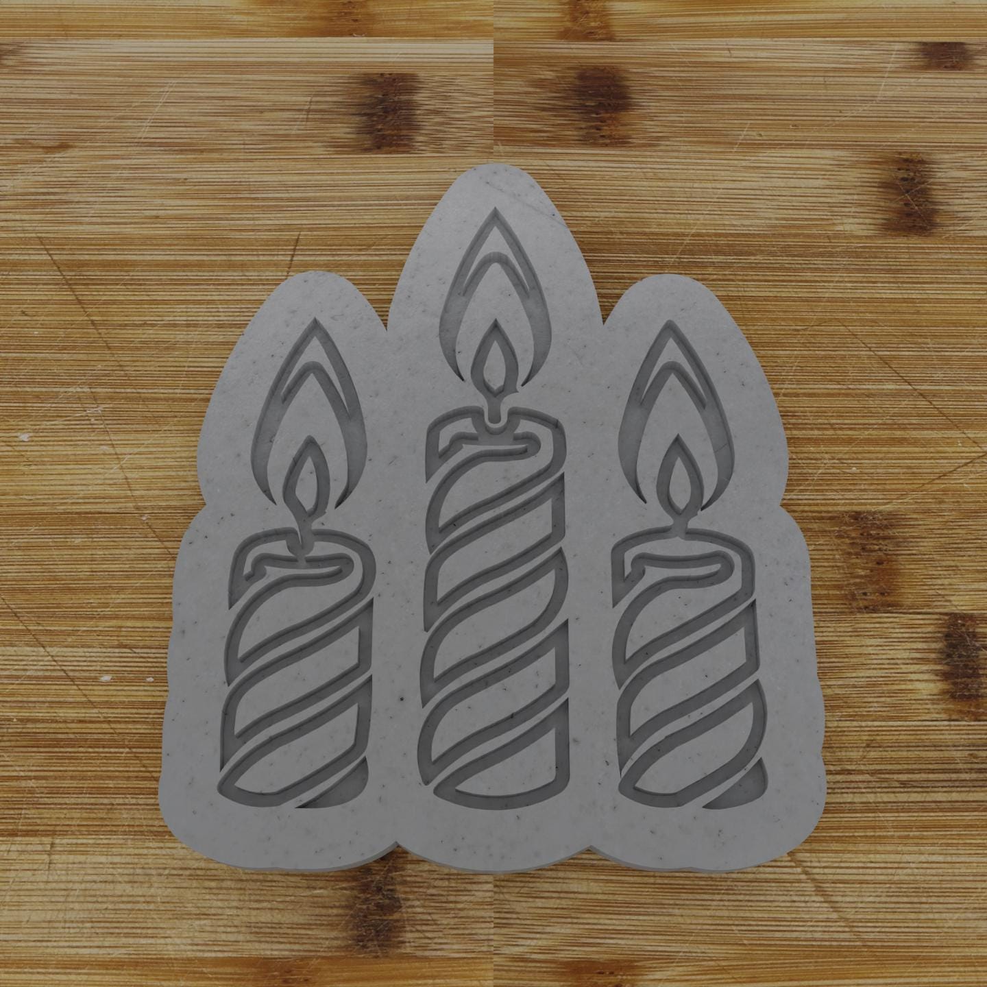 Three Candles Cookie Cutter | Trio of Lights Shape | Festive Season Baking