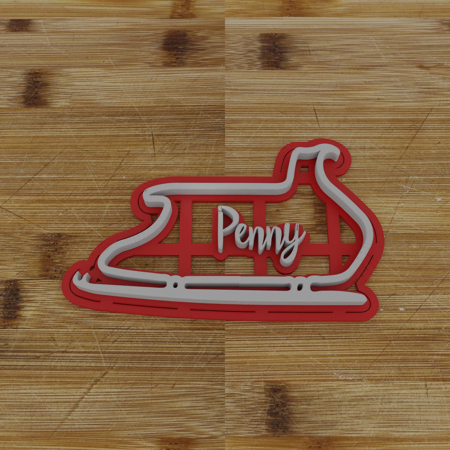 Personalized Santa's Sleigh Cookie Cutter | Christmas Eve Design | Holiday Baking Mold