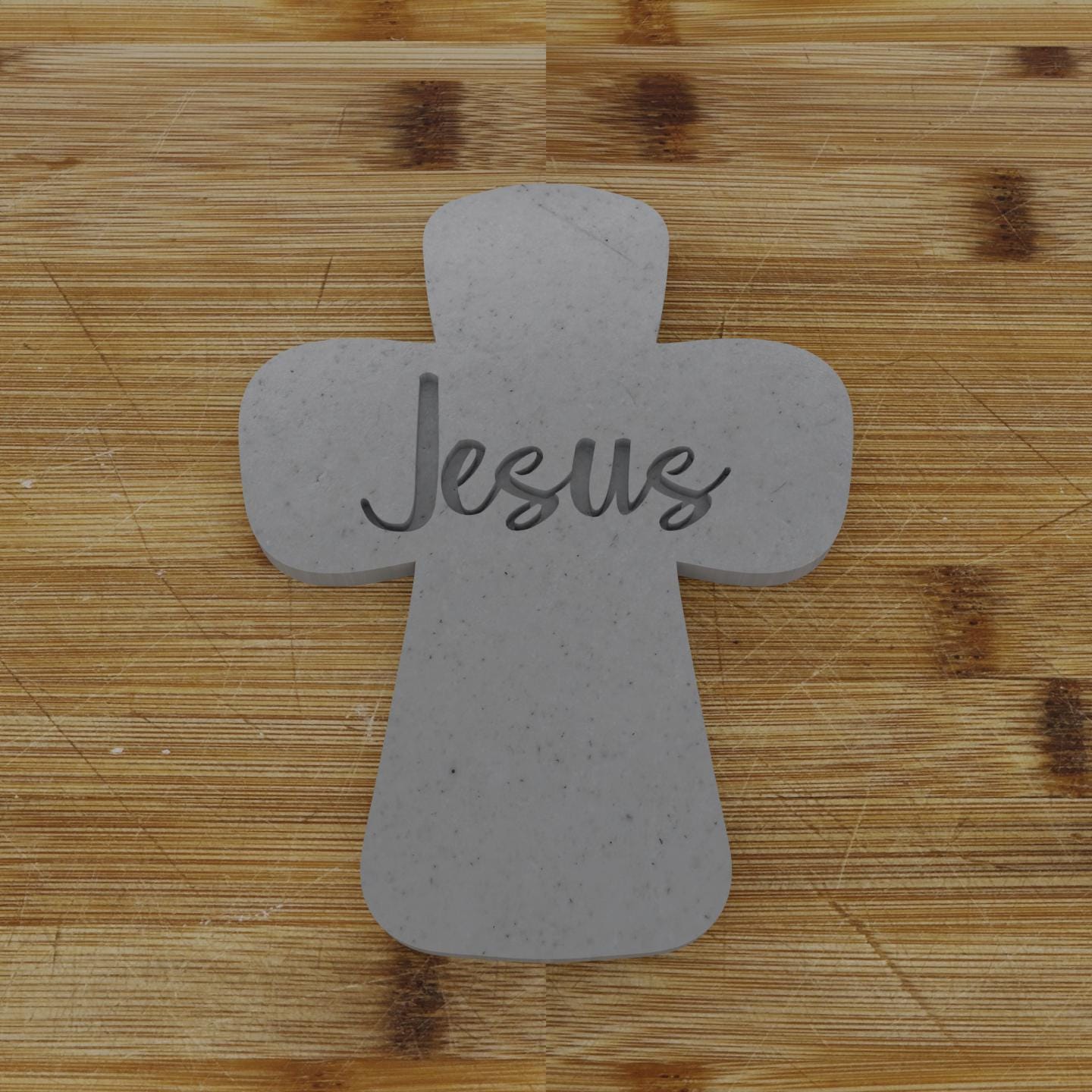 2pc Personalizable Jesus Cross Cookie Cutter & Embosser | Religious Baking Tool