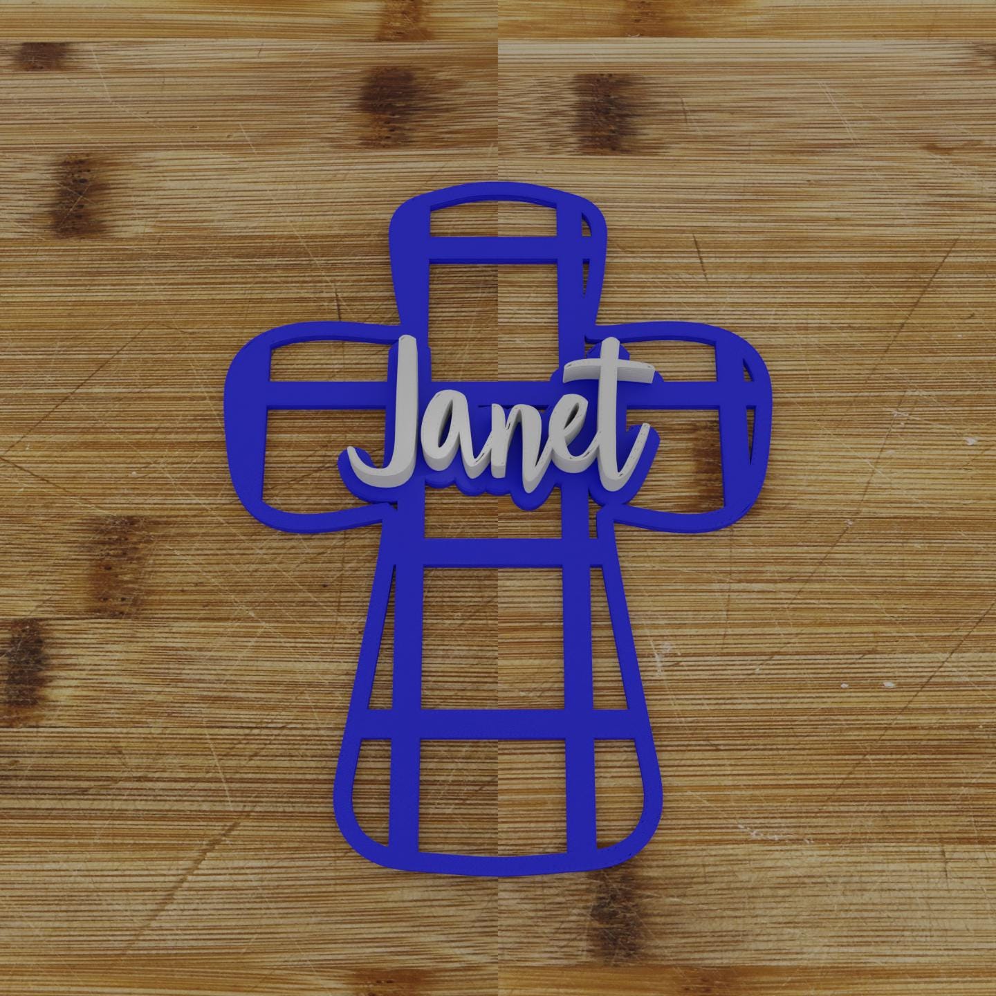 2pc Personalizable Jesus Cross Cookie Cutter & Embosser | Religious Baking Tool