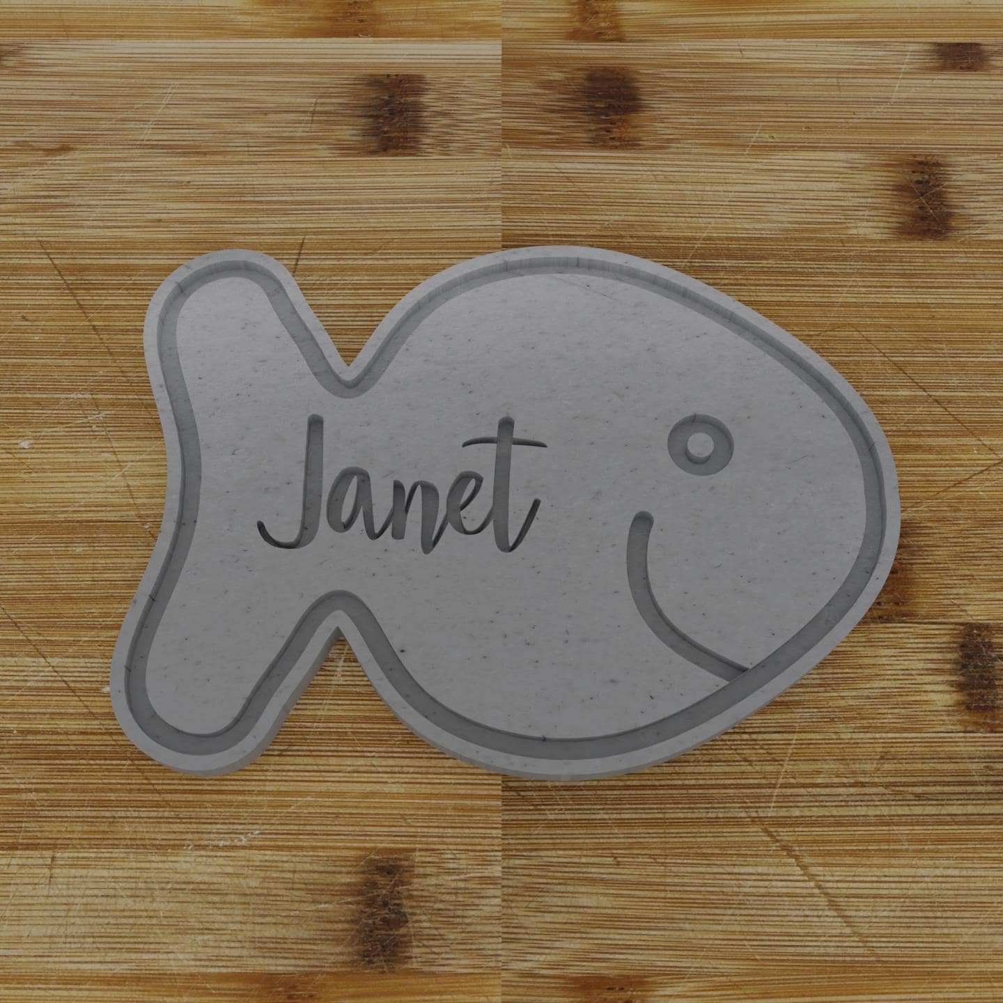 2pc Personalized Goldfish Cookie Cutter & Embosser | Fun Baking Tool