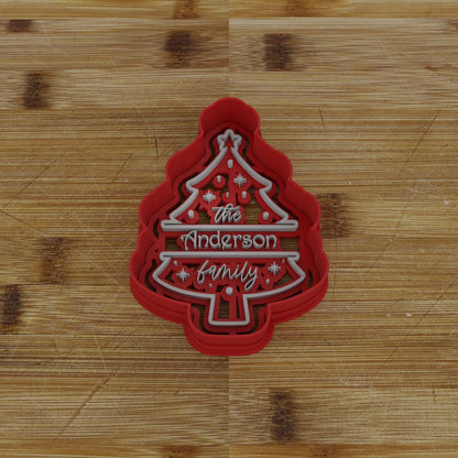Merry Christmas Family Name Cookie Cutter | Holiday Cookie Cutter | Christmas Cookie Cutter