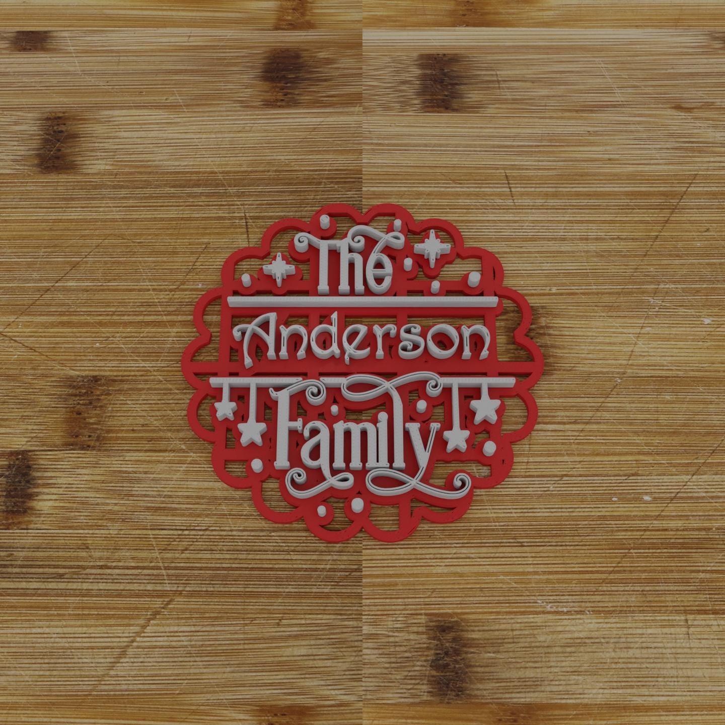 Merry Christmas Family Name Cookie Cutter | Holiday Cookie Cutter | Christmas Cookie Cutter