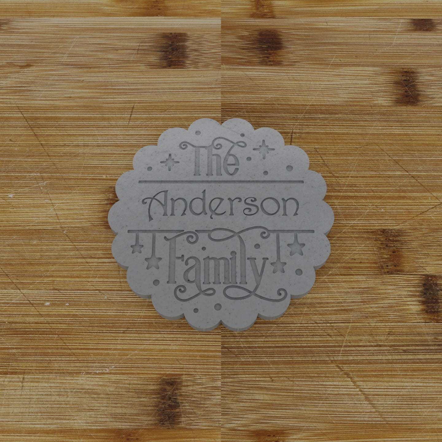 Merry Christmas Family Name Cookie Cutter | Holiday Cookie Cutter | Christmas Cookie Cutter