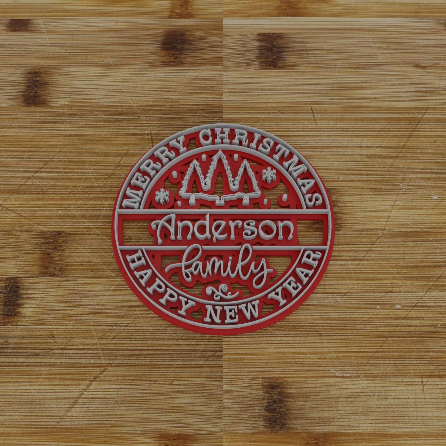 Merry Christmas Family Name Cookie Cutter | Holiday Cookie Cutter | Christmas Cookie Cutter