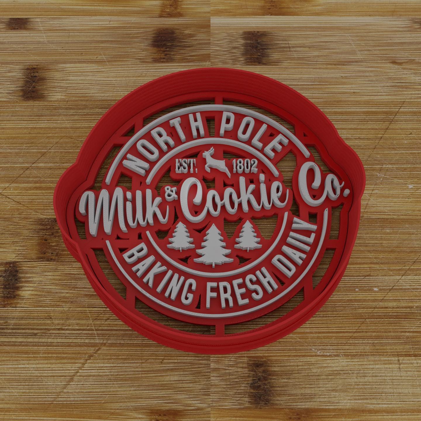 North Pole Milk & Cookie Co. Cookie Cutter | Holiday Cookie Cutter | Santa's Cookies