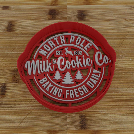 North Pole Milk & Cookie Co. Cookie Cutter | Holiday Cookie Cutter | Santa's Cookies