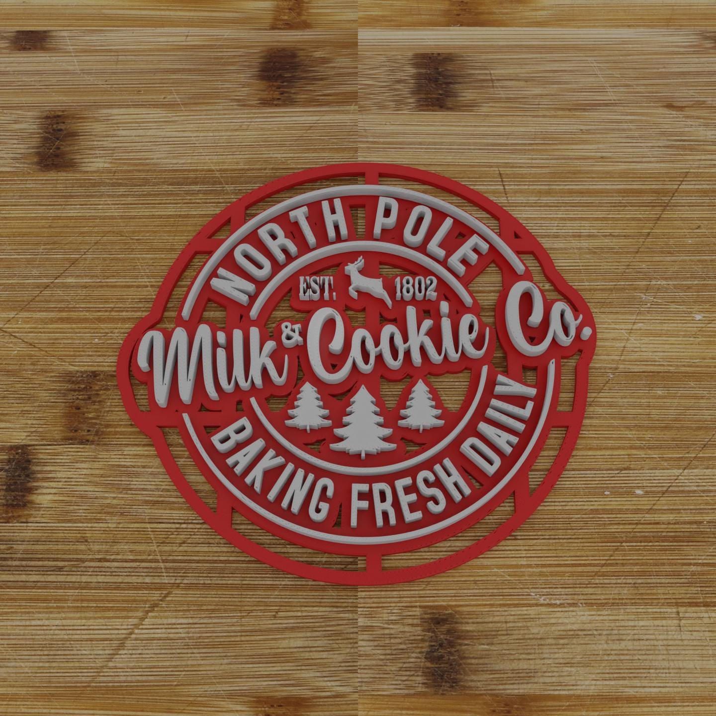 North Pole Milk & Cookie Co. Cookie Cutter | Holiday Cookie Cutter | Santa's Cookies