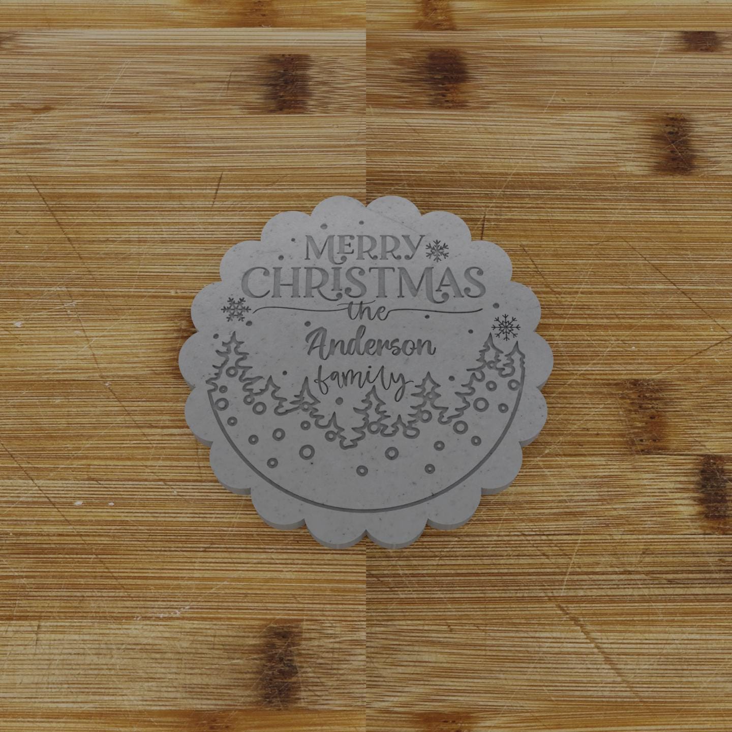 Merry Christmas Family Name Cookie Cutter | Holiday Cookie Cutter | Christmas Cookie Cutter