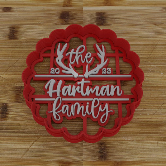 Merry Christmas Family Name Cookie Cutter | Holiday Cookie Cutter | Christmas Cookie Cutter