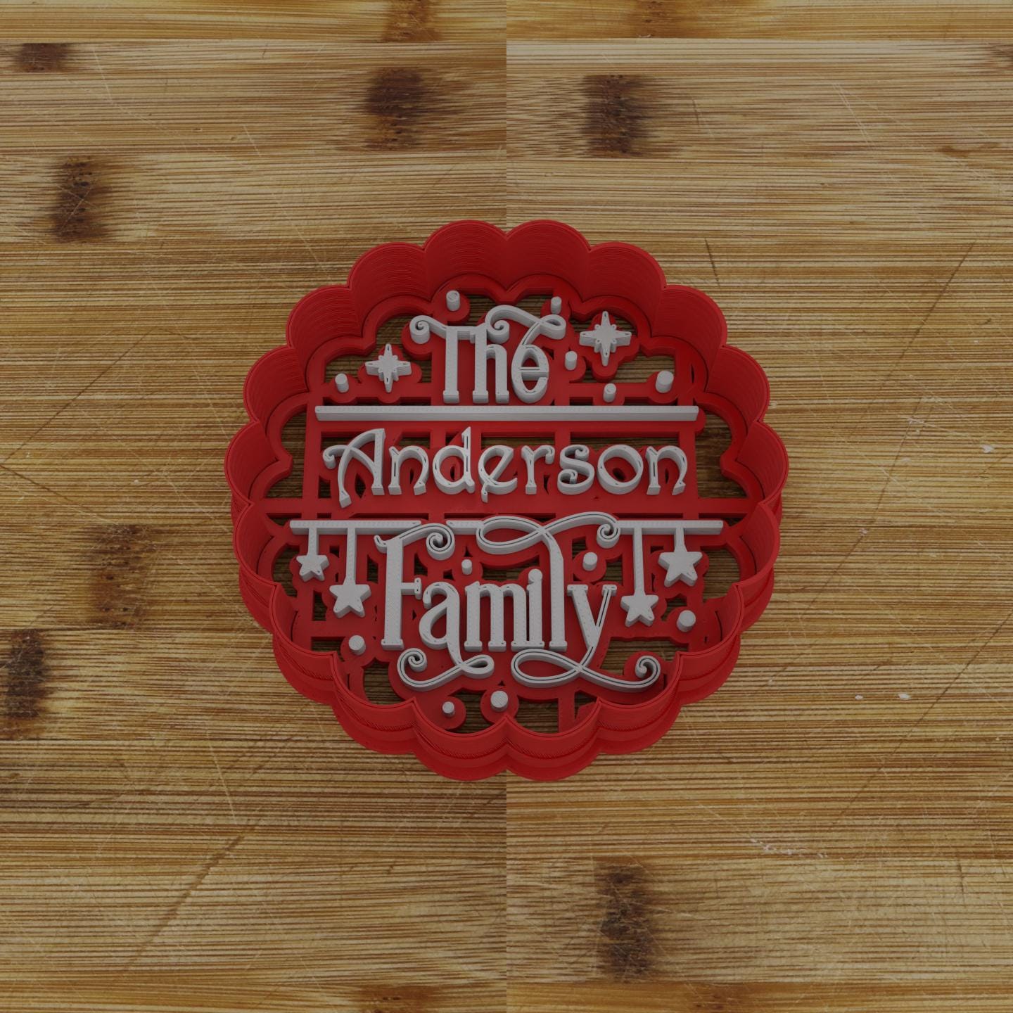 Merry Christmas Family Name Cookie Cutter | Holiday Cookie Cutter | Christmas Cookie Cutter