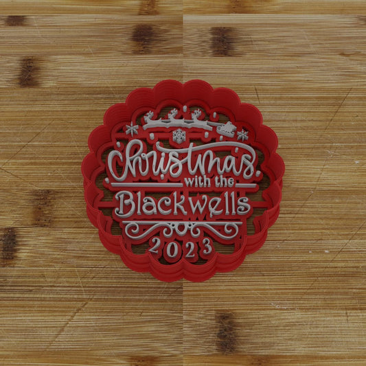 Merry Christmas Family Name Cookie Cutter | Holiday Cookie Cutter | Christmas Cookie Cutter