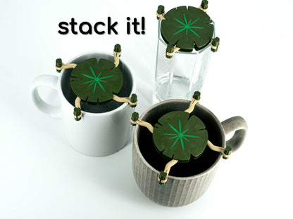 Floating Lily Pad Cup Organizer | Adjustable Storage | Kitchen Solution | Cuboard Organizer | Glass & Mug Organizer
