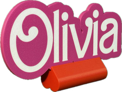 Personalized Doll Piggy Bank, Custom Name Plate, Girl Room Decor, Kids Bedroom Sign, Teacher Name Sign, Valentine's Gift | Doll Name Sign