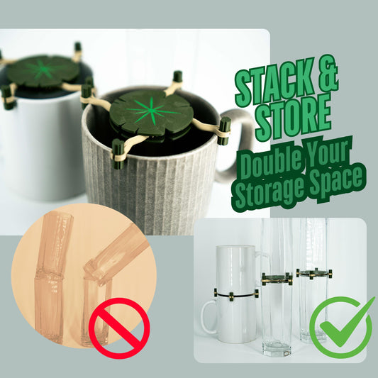 Floating Lily Pad Cup Organizer | Adjustable Storage | Kitchen Solution | Cuboard Organizer | Glass & Mug Organizer