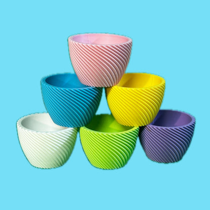 Easter Egg Cups | Modern Geometric | Matte PLA Twist Egg Holders | 3D Printed Easter Decor | Single or Set of 6 | Easter Decor | Easter Gift