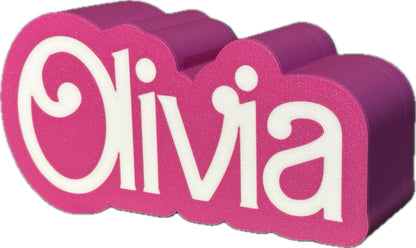 Personalized Doll Piggy Bank, Custom Name Plate, Girl Room Decor, Kids Bedroom Sign, Teacher Name Sign, Valentine's Gift | Doll Name Sign