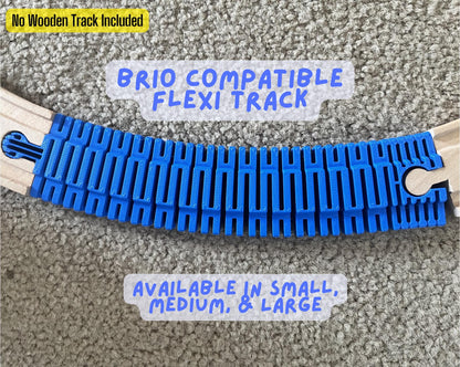 Wooden Train Flexi Tracks | Compatible with Brio, Thomas, Hape, IKEA, Melissa and Doug | Various Sizes & Sets