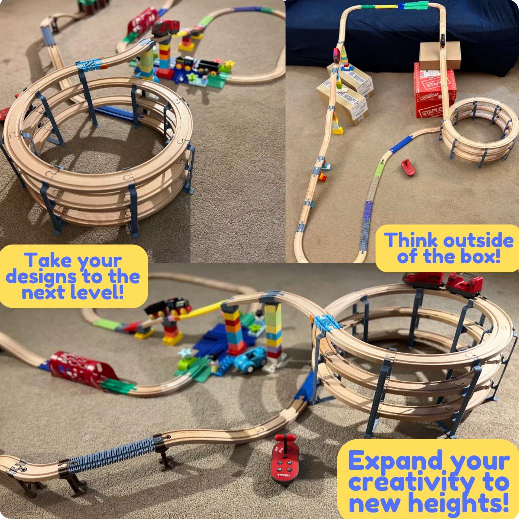 Spiral Mountain Support for Wooden Train Set | Compatible with Brio, Thomas, Hape, IKEA, Melissa and Doug