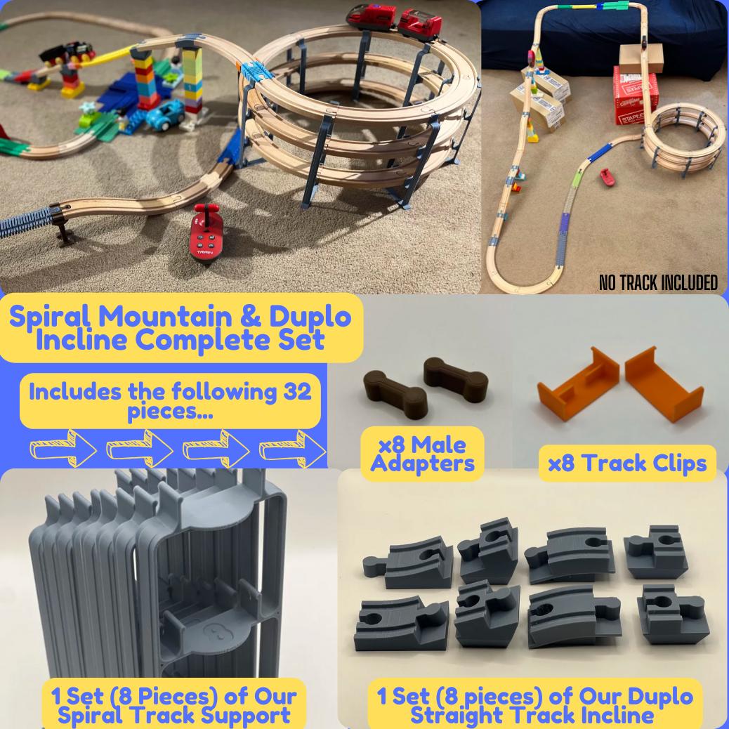 Spiral Mountain Support for Wooden Train Set | Compatible with Brio, Thomas, Hape, IKEA, Melissa and Doug