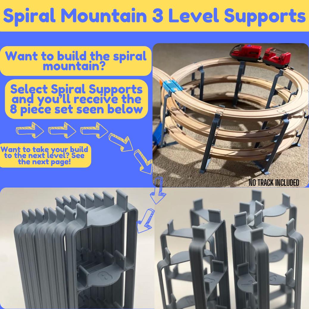 Spiral Mountain Support for Wooden Train Set | Compatible with Brio, Thomas, Hape, IKEA, Melissa and Doug