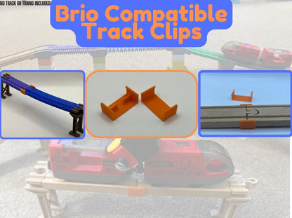Brio-Compatible Track Clips | Set of 2 | Secure Track Together on Uneven Surfaces | Track Support
