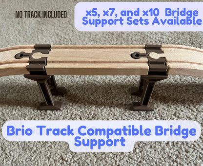 Wooden Train Bridge Supports | Compatible with Brio, Thomas, Hape, IKEA & More | Sets of 5, 7, or 10