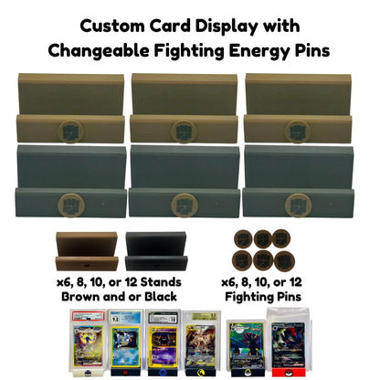 Custom Card Display Stand for PSA, BSS, CGC, Toploaders, Sleeves, Slabs, & More | Changeable Pins – Fighting Energy Themed