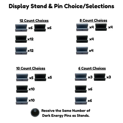 Custom Card Display Stand for PSA, BSS, CGC, Toploaders, Sleeves, Slabs, & More | Changeable Pins – Dark Energy Themed